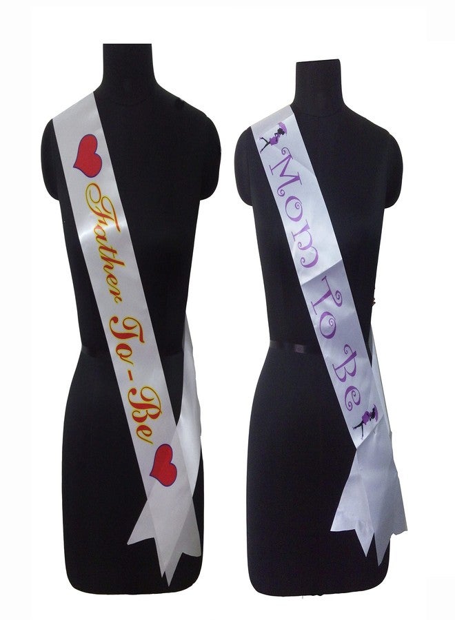 Atpata Funky Baby Shower Mom Dad to Be Sashes Combo - Image 1
